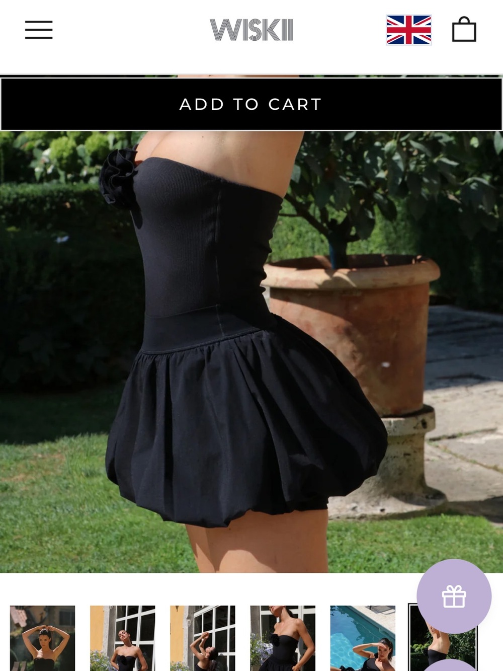 WISKII Black Mini Bubble Skirt